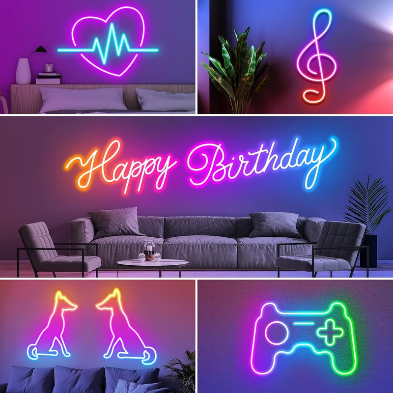 AILBTON 32.8Ft Neon Rope Lights,Flexible Led Rope Lights Control with App/Remote,Multiple Modes RopeLights,IP65 Outdoor RGB Led Neon Lights NonWater Resistant,Music Sync Gaming Led NeonLight Strip - Image 4
